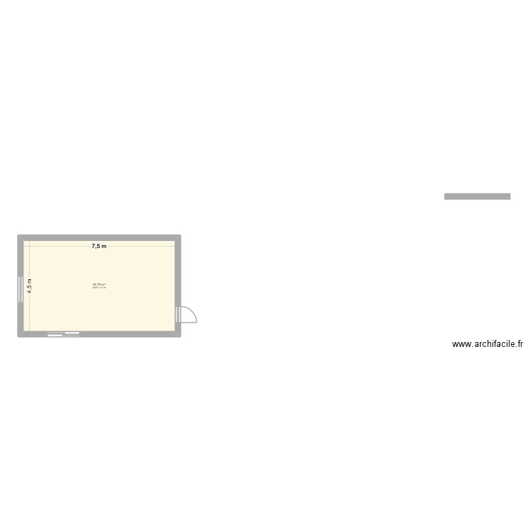 PP7. Plan de 1 pièce et 34 m2