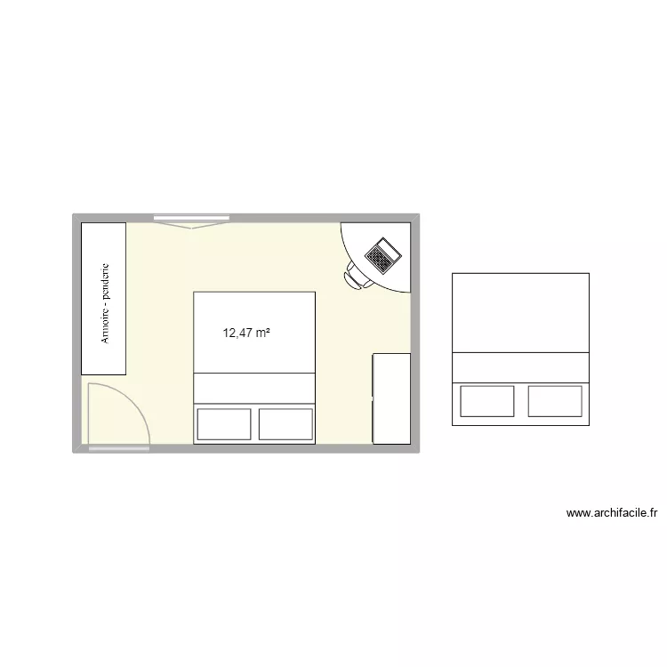 chambre parent 2. Plan de 1 et 12 m² chambre parent 2. Plan de 1 et 12 m²