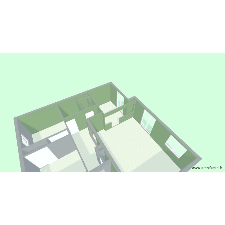Cuisine Manosque. Plan de 10 pièces et 57 m2