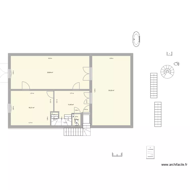 LA PERRETTE 2. Plan de 53  et 543 m²