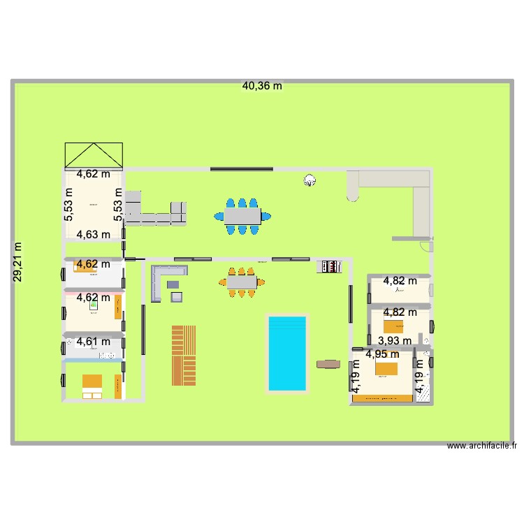 Maison. Plan de 9 pièces et 1286 m2