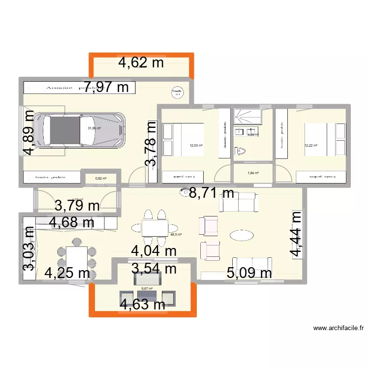 maison  type. Plan de 