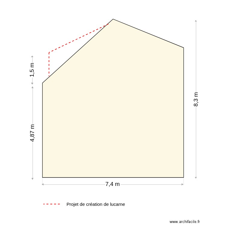 Plan en coupe. Plan de 0 pièce et 0 m2