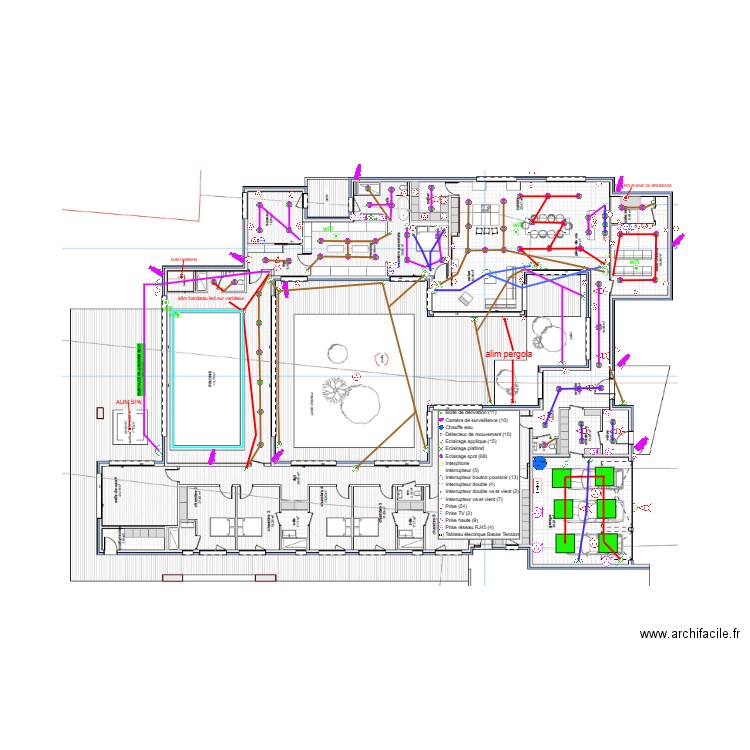 LAVEAU-ZONE1 RDC-PLAN ELECTRIQUE. Plan de 0 pièce et 0 m2