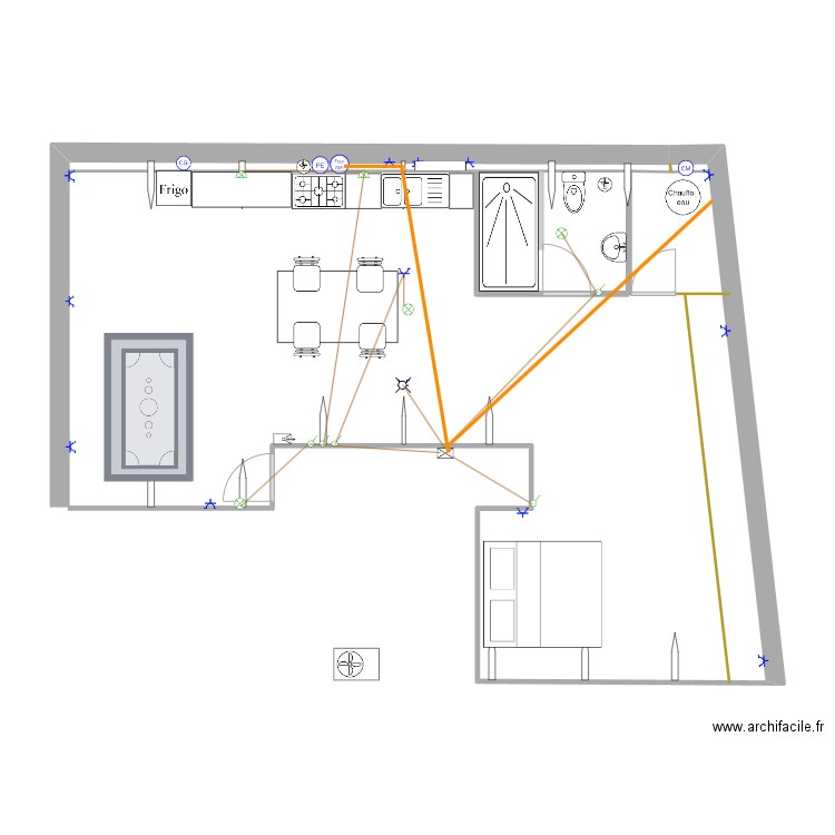 electrique. Plan de 0 pièce et 0 m2