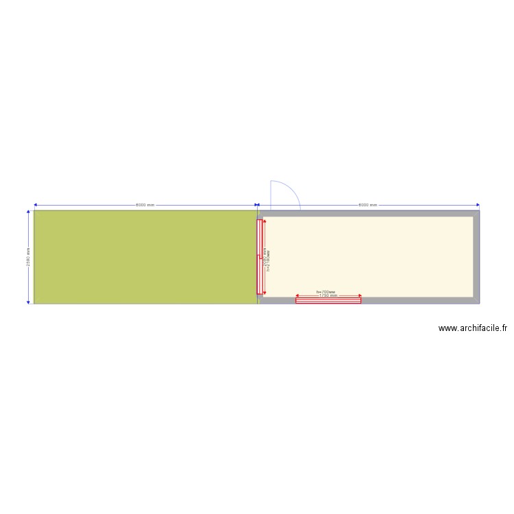 Краснодар 3м. Plan de 3 pièces et 51 m2