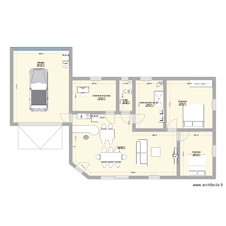 plan de quibou. Plan de 7 pièces et 122 m2