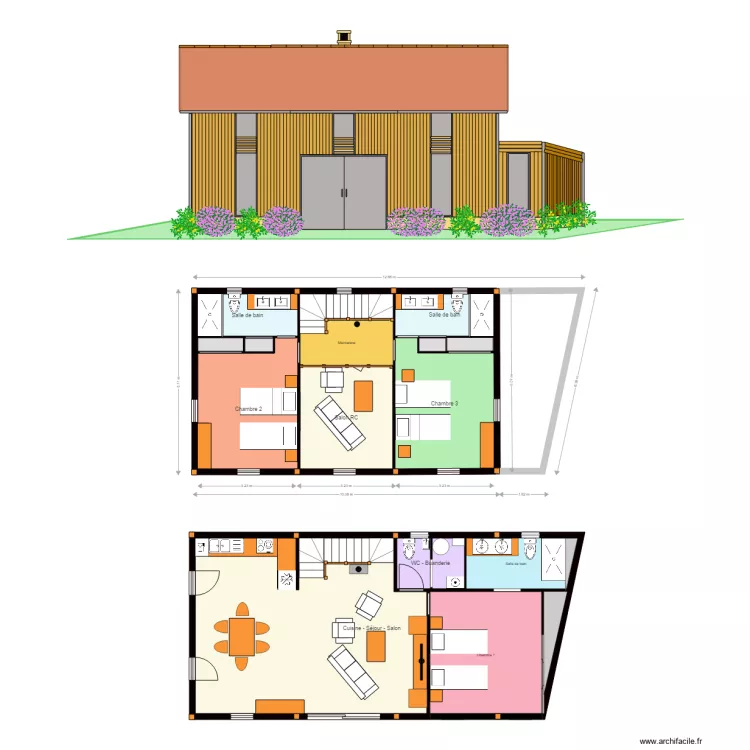 Hangar Face EST Plans RC et Etage 24 12 2015. Plan de 