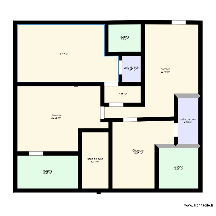 layachi. Plan de 11 pièces et 112 m2