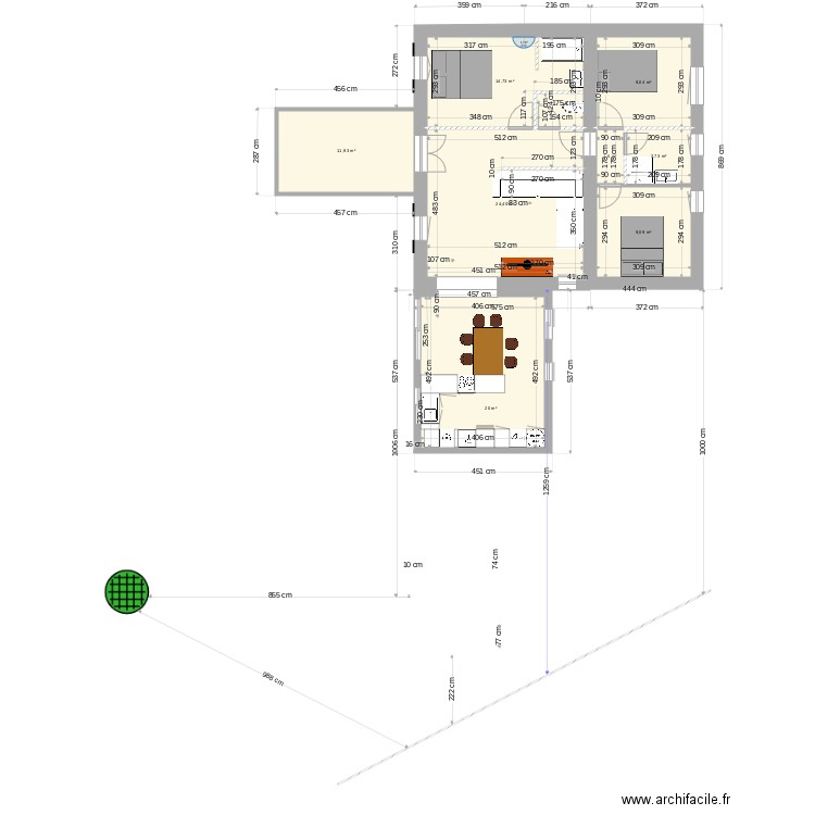  agrandissement 20m 3éme. Plan de 8 pièces et 95 m2