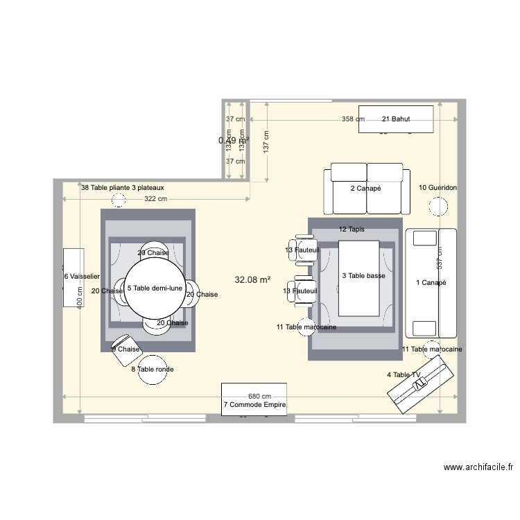 Séjour . Plan de 0 pièce et 0 m2