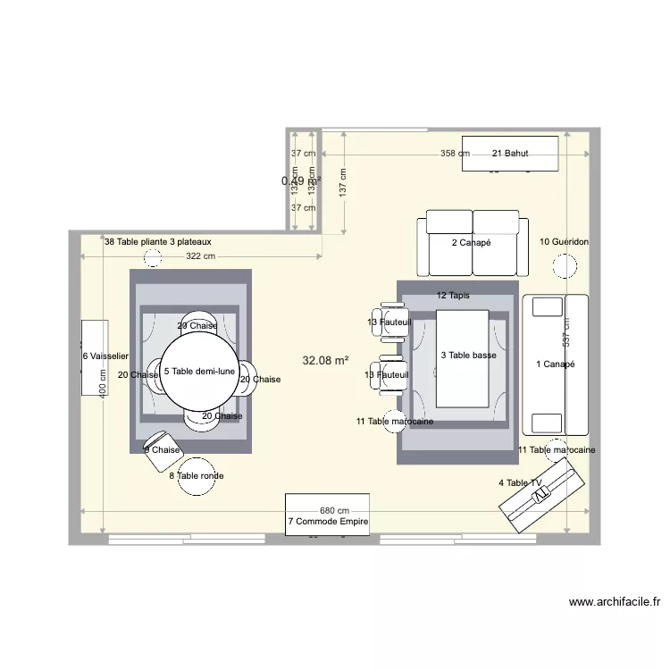 S&eacute;jour . Plan de 