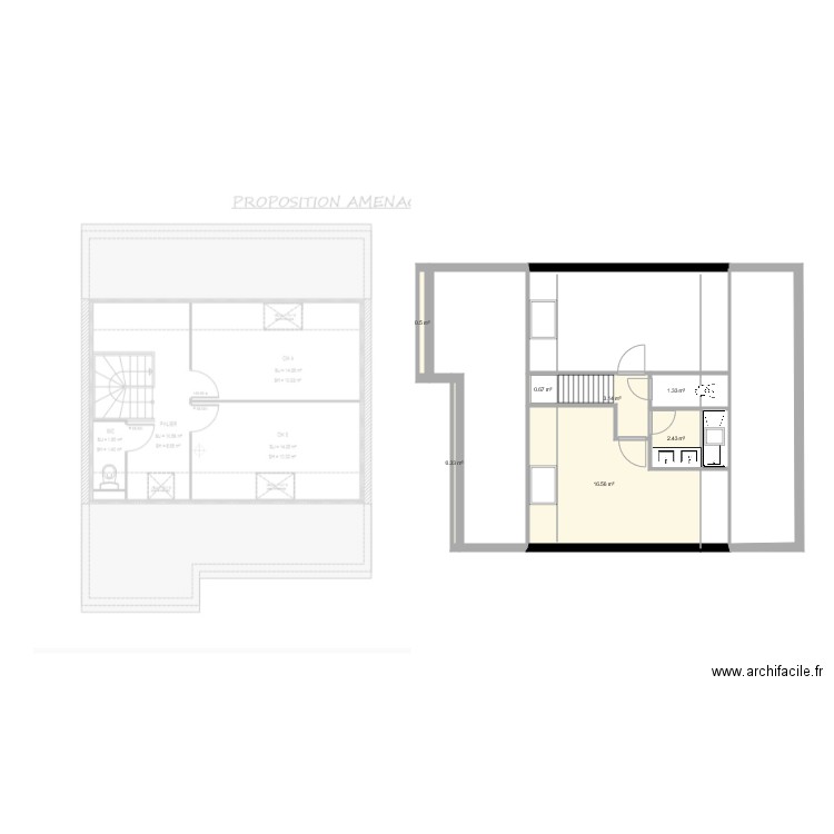 Etage mini. Plan de 0 pièce et 0 m2