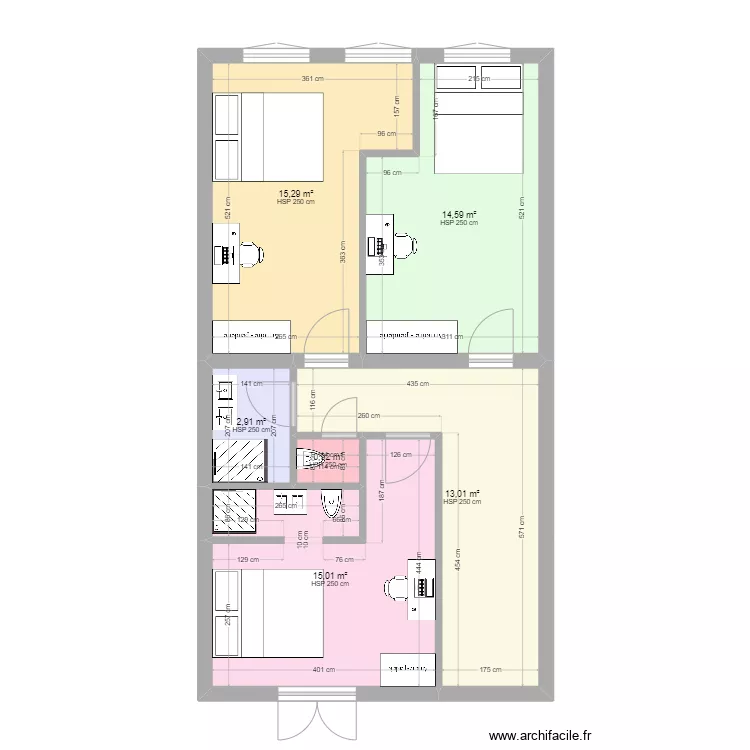 GH - duplex. Plan de 