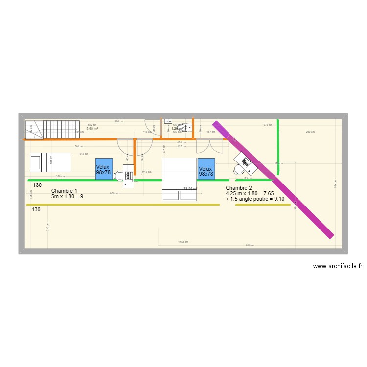 plan A poutres niv 1 version 2. Plan de 0 pièce et 0 m2
