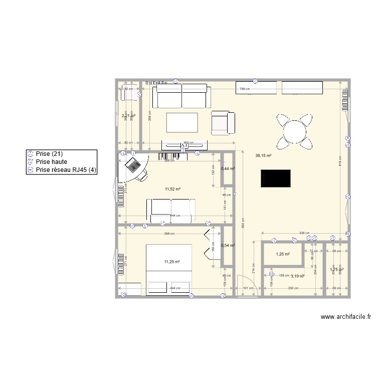 vrai plan agencement. Plan de 10 pièces et 72 m2