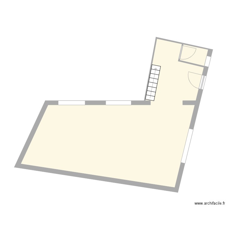 plan avant travaux Hemon. Plan de 1 pièce et 46 m2