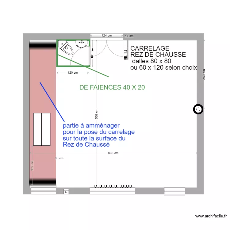 carrelage rdc. Plan de 
