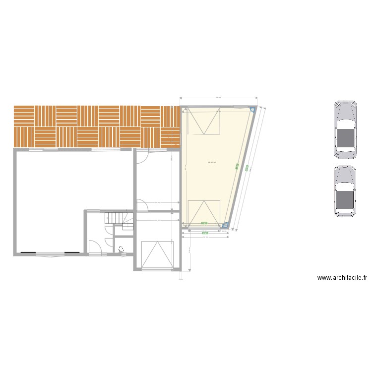 QSD avec voitures. Plan de 0 pièce et 0 m2