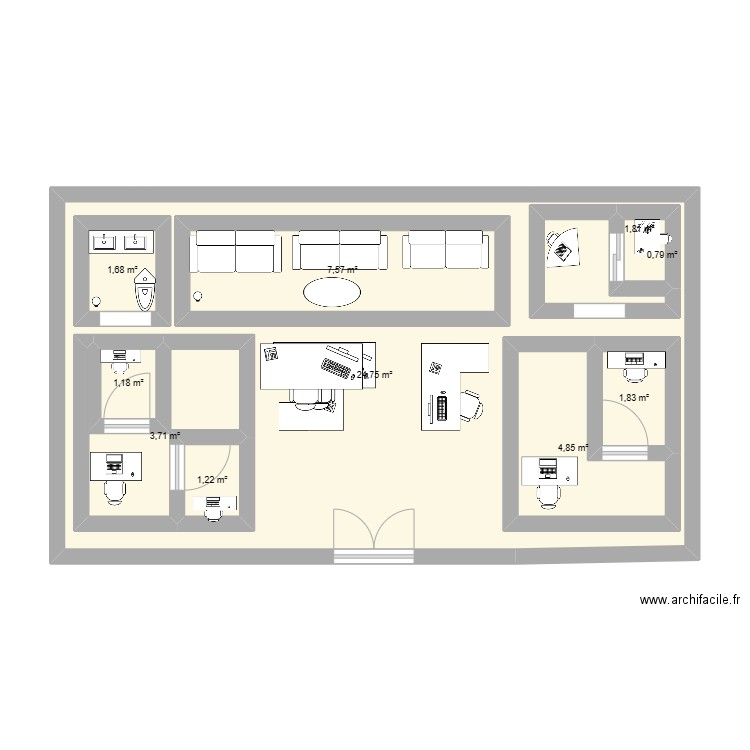 Deuxième plan de la maison Camélias. Plan de 10 pièces et 90 m2