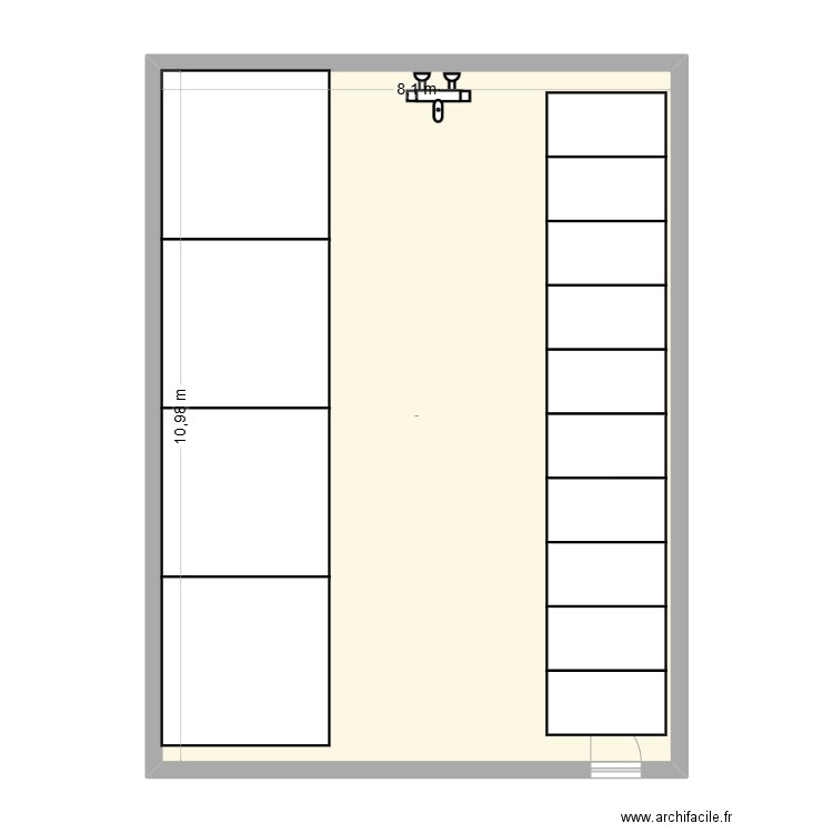 Plan veaux. Plan de 1 pièce et 89 m2