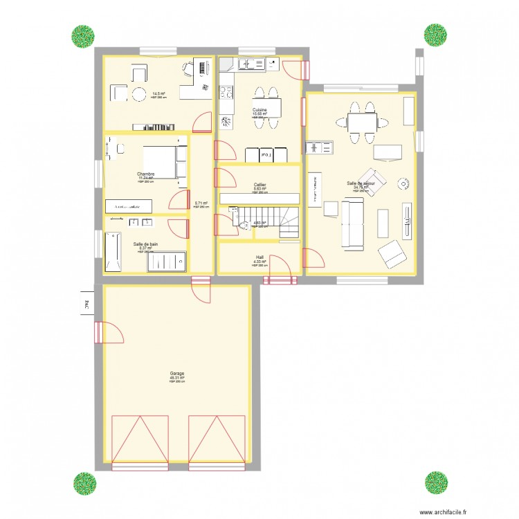 Maison semi plain pied V712 A. Plan de 0 pièce et 0 m2