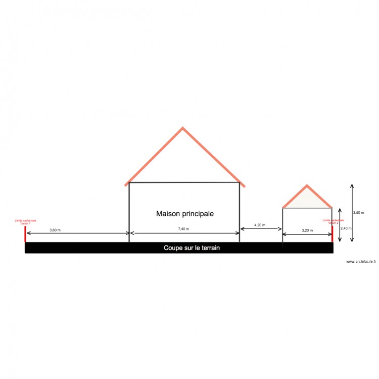 DP 3  Coupe terrain. Plan de 0 pièce et 0 m2