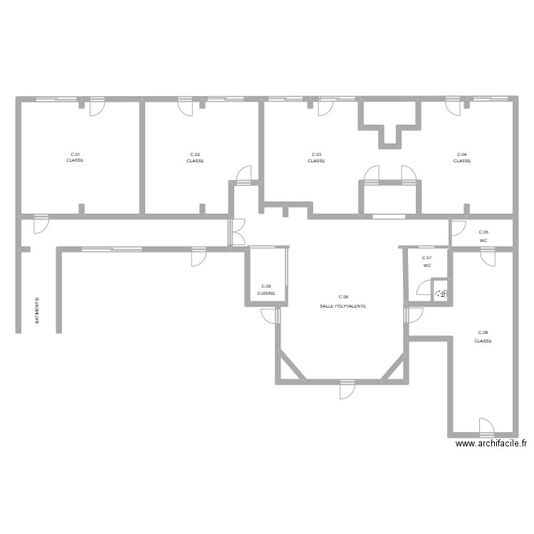 saint joseph tournai aile C. Plan de 7 pièces et 197 m2