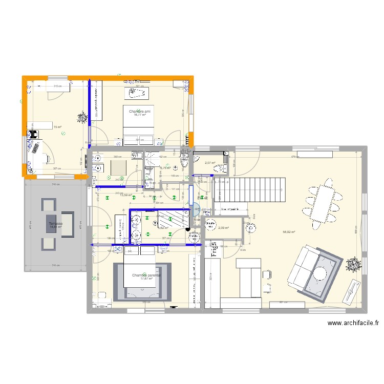 Plan rdc 2021 V09. Plan de 12 pièces et 153 m2