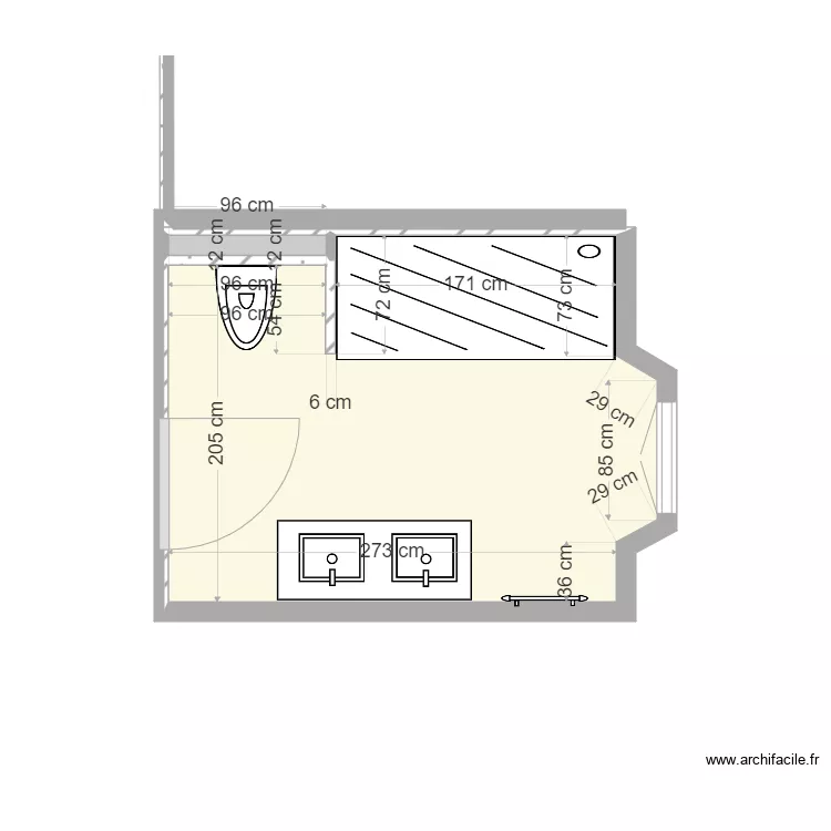 Boireau SDB R1. Plan de 