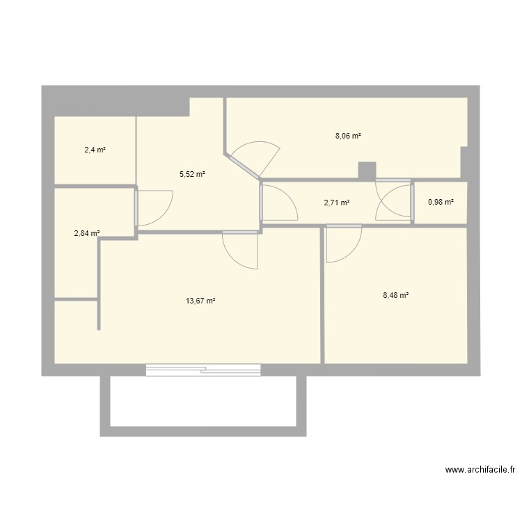 32 Curial   Haut Duplex. Plan de 8 pièces et 45 m2