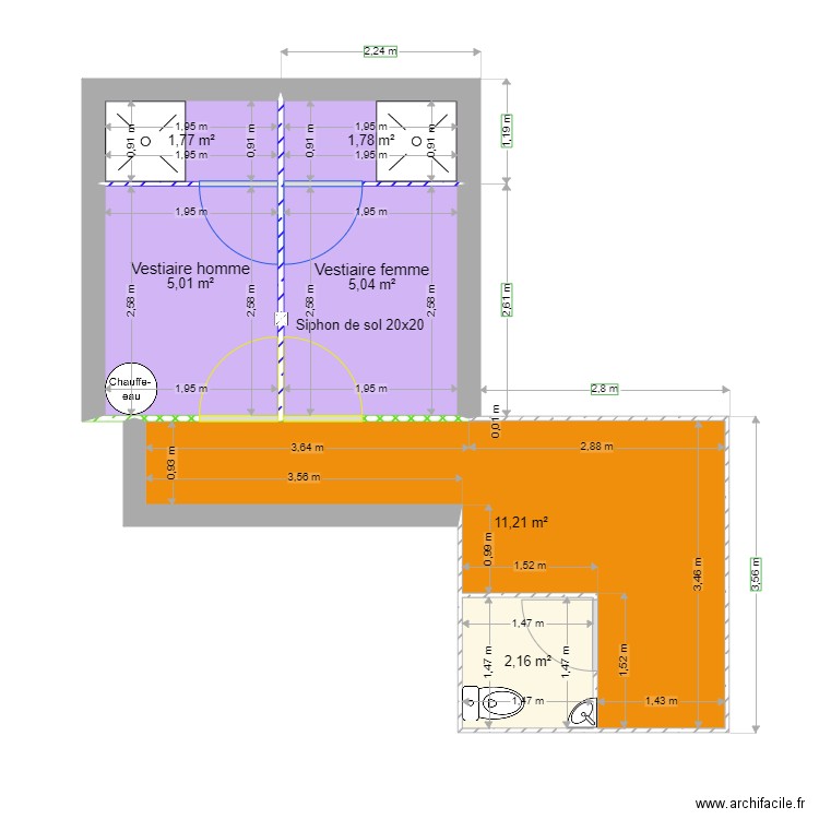 Physique club état futur. Plan de 0 pièce et 0 m2