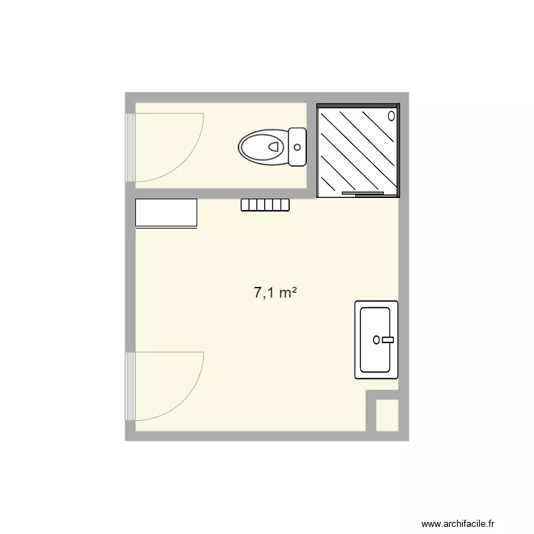 kolovartek SDB existant. Plan de 