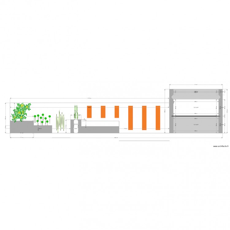 vue de face. Plan de 0 pièce et 0 m2