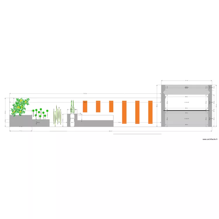 vue de face. Plan de 