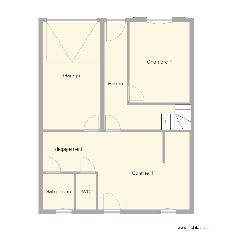 fraux rdc. Plan de 6 pièces et 65 m2