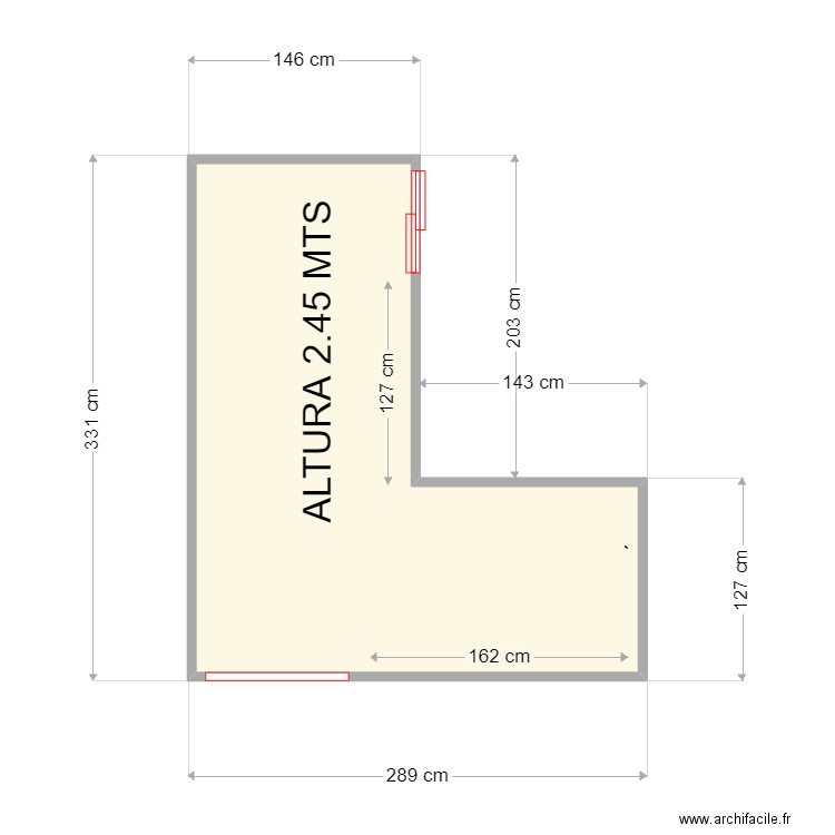 MARCELO COCINA. Plan de 1 pièce et 6 m2