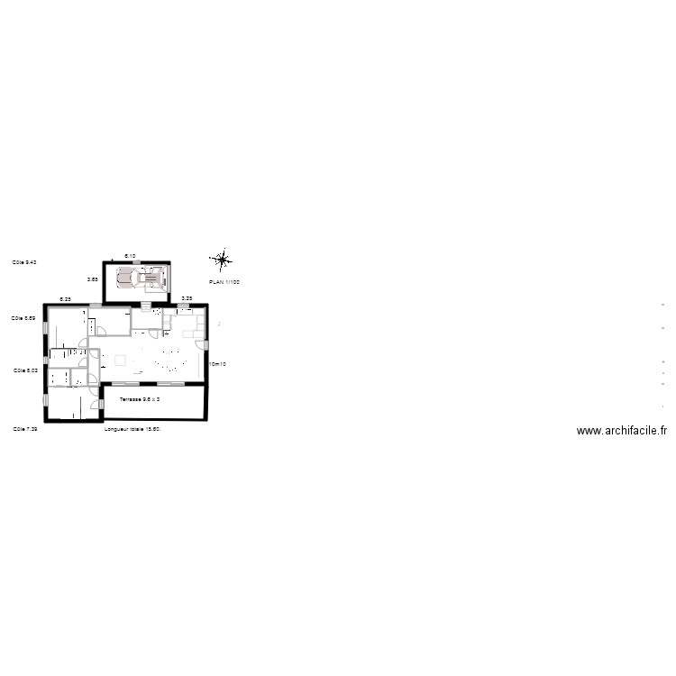 PROJET MAISON PEIPIN avec mobilier. Plan de 9 pièces et 161 m2