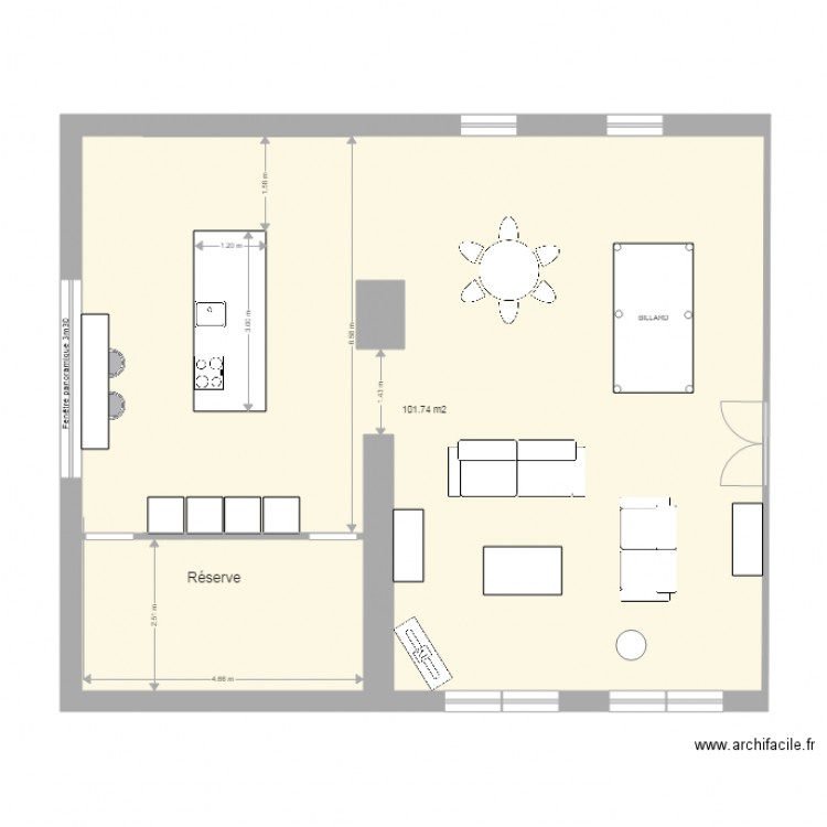 Loft gd spinois cuisine living. Plan de 0 pièce et 0 m2