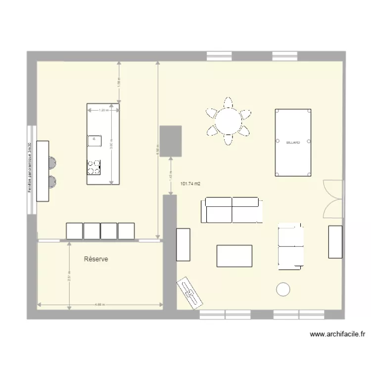 Loft gd spinois cuisine living. Plan de 