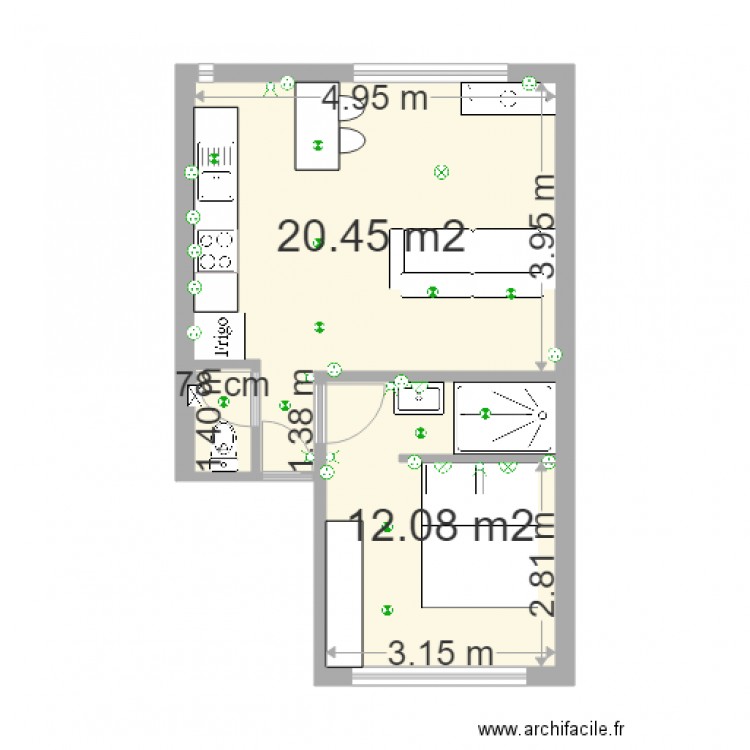 studio 83. Plan de 0 pièce et 0 m2