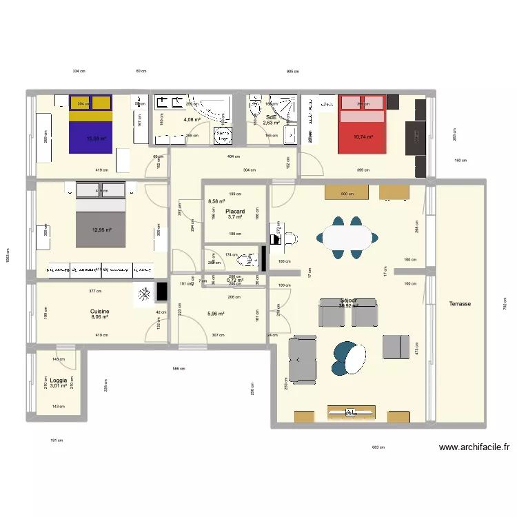 M&eacute;diterran&eacute;e projets avec am&eacute;nagements. Plan de 