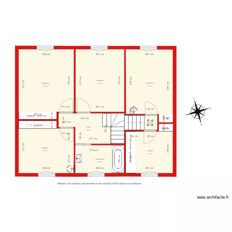 BI 3991 &eacute;tage cot&eacute;. Plan de 