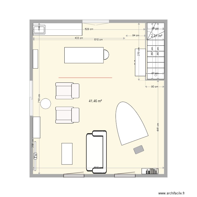  ETAGE 2  SALLE MASSAGE. Plan de 2 pièces et 44 m2