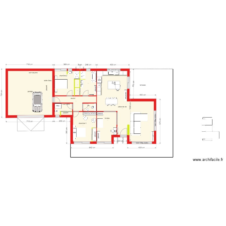 plan avec 1 décrochet. Plan de 0 pièce et 0 m2