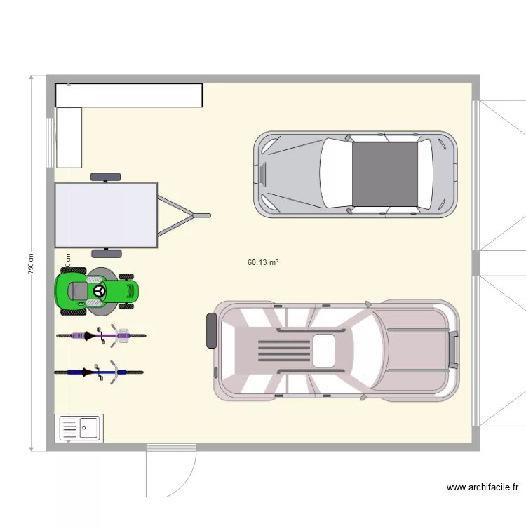plan garage Mathieu. Plan de 