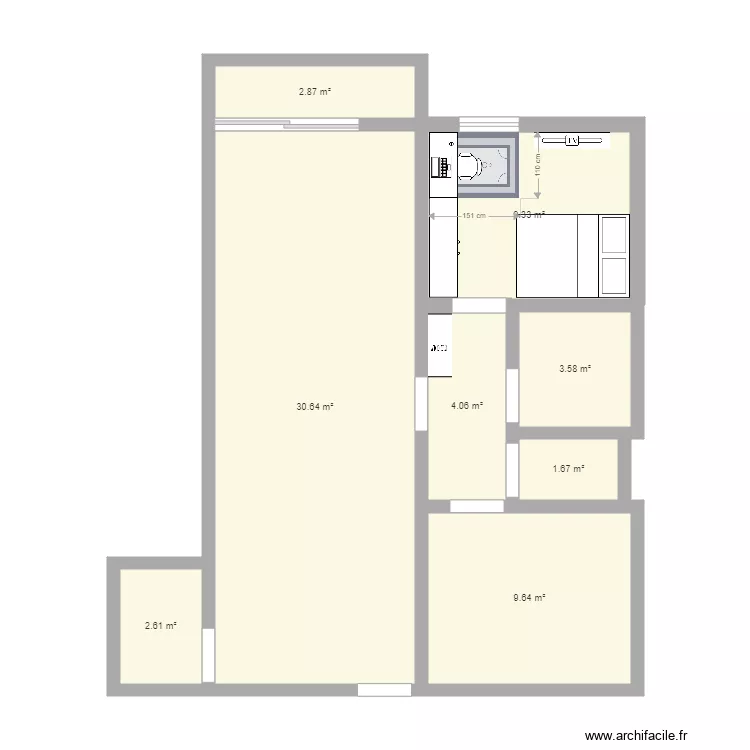 Appart Antouin . Plan de 