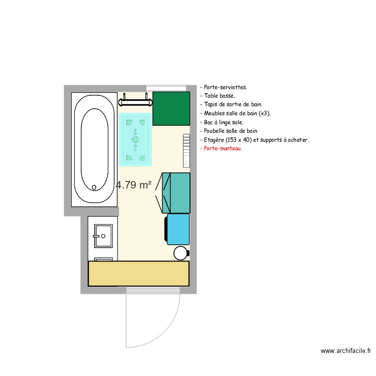 SALLE DE BAIN. Plan de 0 pièce et 0 m2