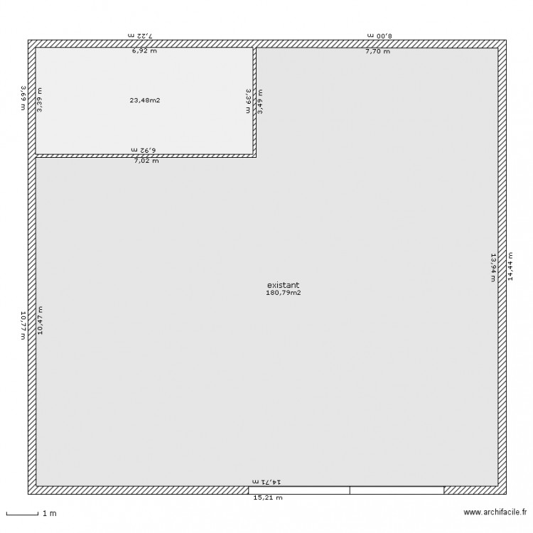 existant. Plan de 0 pièce et 0 m2