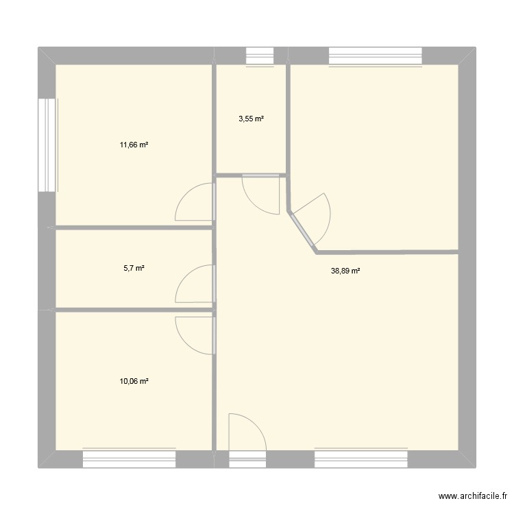 DAC Bureaux. Plan de 5 pièces et 70 m2